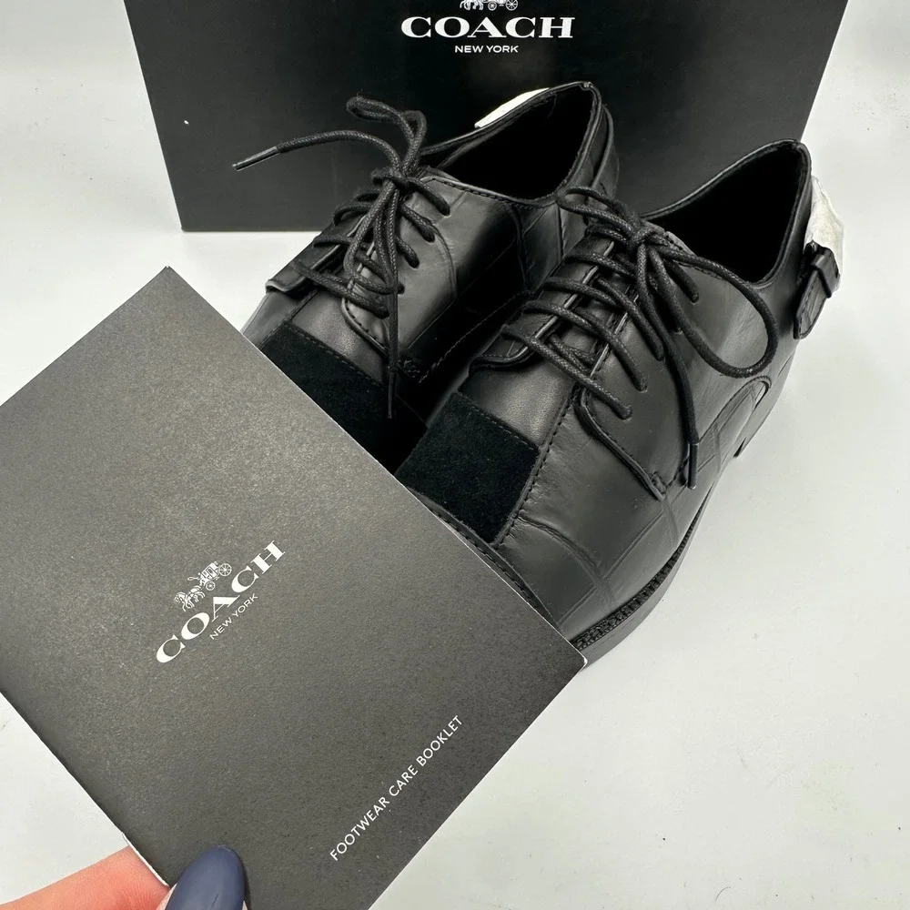 Coach Waverly Patchwork‎ Oxfords Black Leather Suede wmns Size 6B  Business